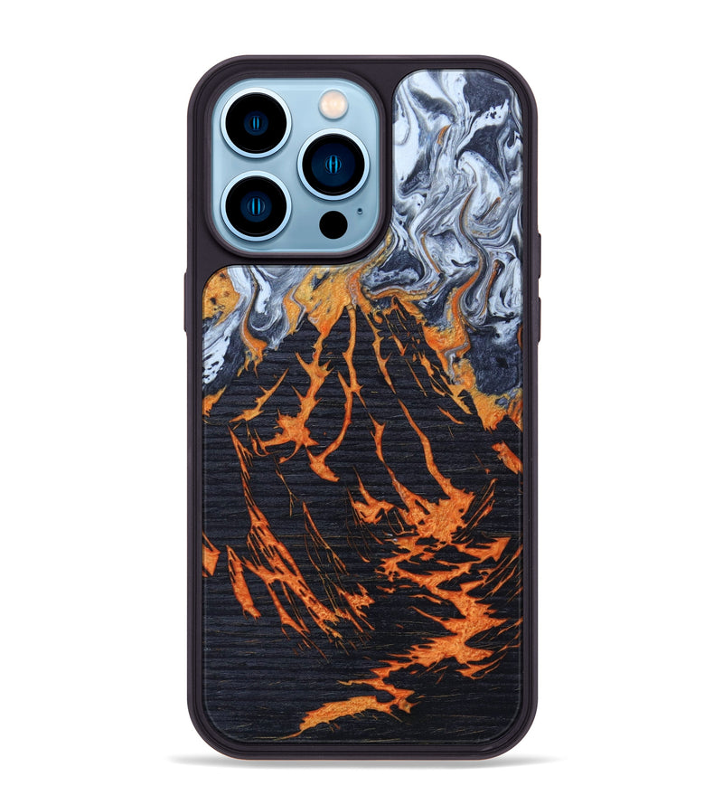 iPhone 14 Pro Max Wood+Resin Phone Case - Kirstin (Lava, 627153)