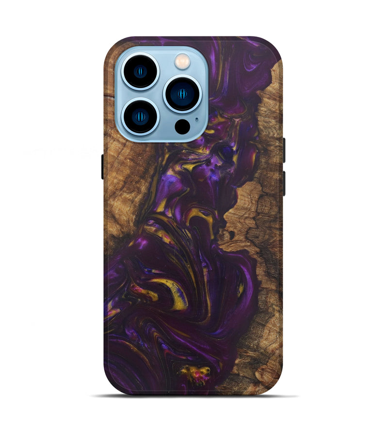 iPhone 14 Pro Wood+Resin Live Edge Phone Case - Marita (Purple, 580671)