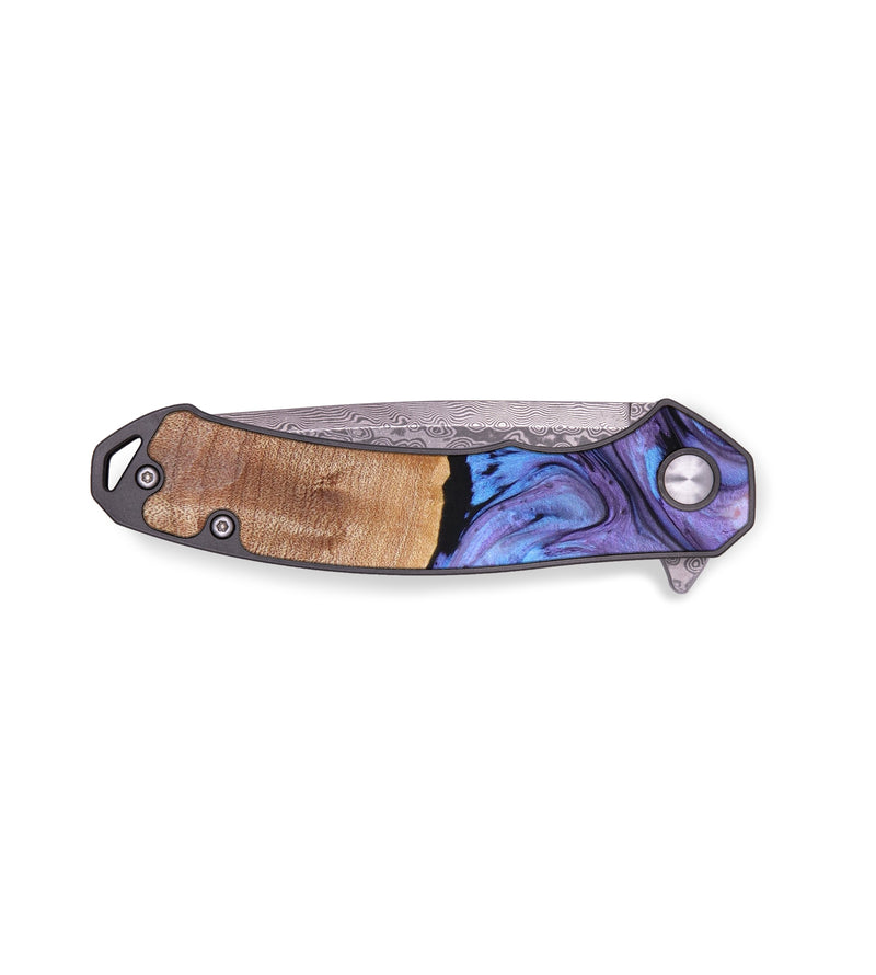 EDC Wood+Resin Pocket Knife - Brandon (Purple, 637091)