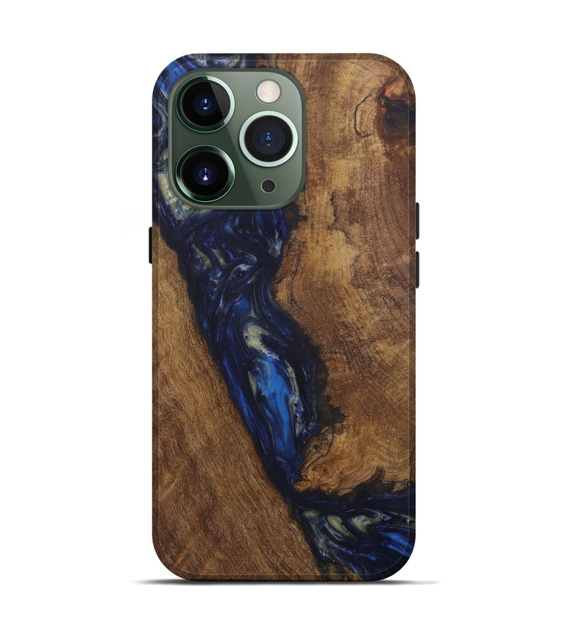 iPhone 13 Pro Wood+Resin Live Edge Phone Case - Cad (Dark Blue, 580069)