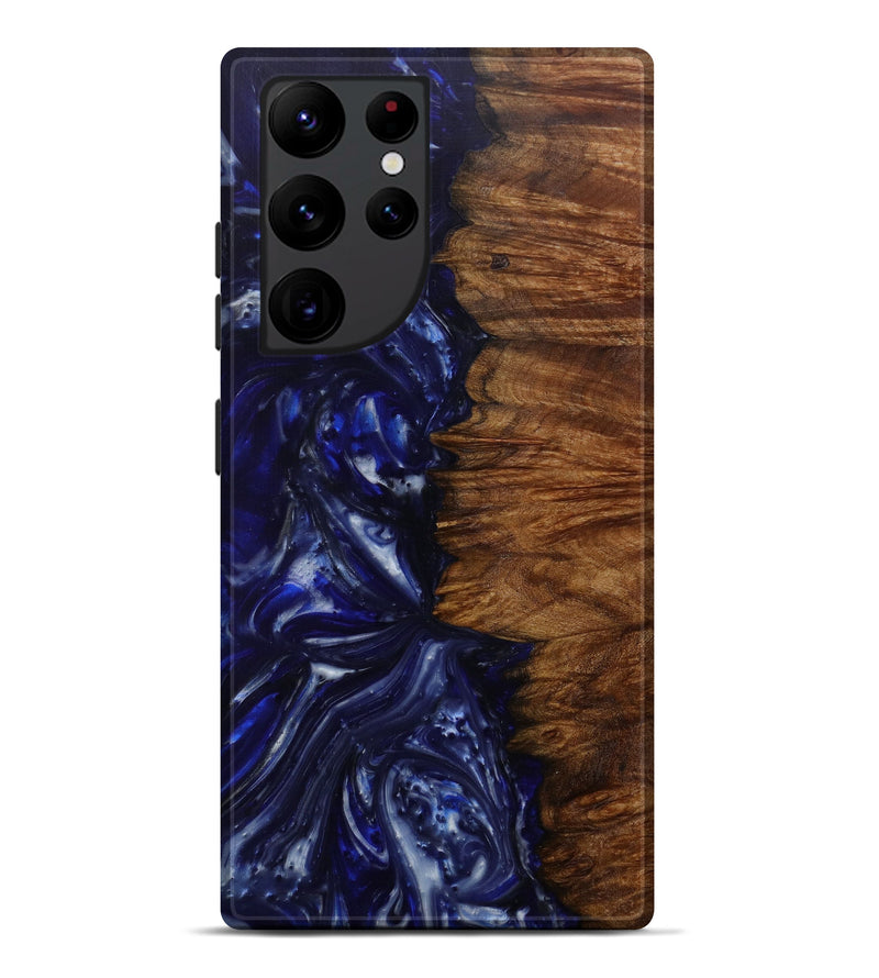 Galaxy S22 Ultra Wood+Resin Live Edge Phone Case - Delmar (Dark Blue, 584056)