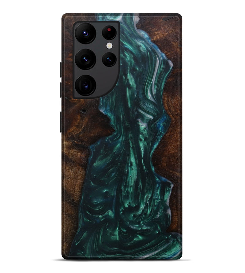 Galaxy S22 Ultra Wood+Resin Live Edge Phone Case - Farhan (Dark Green, 586113)