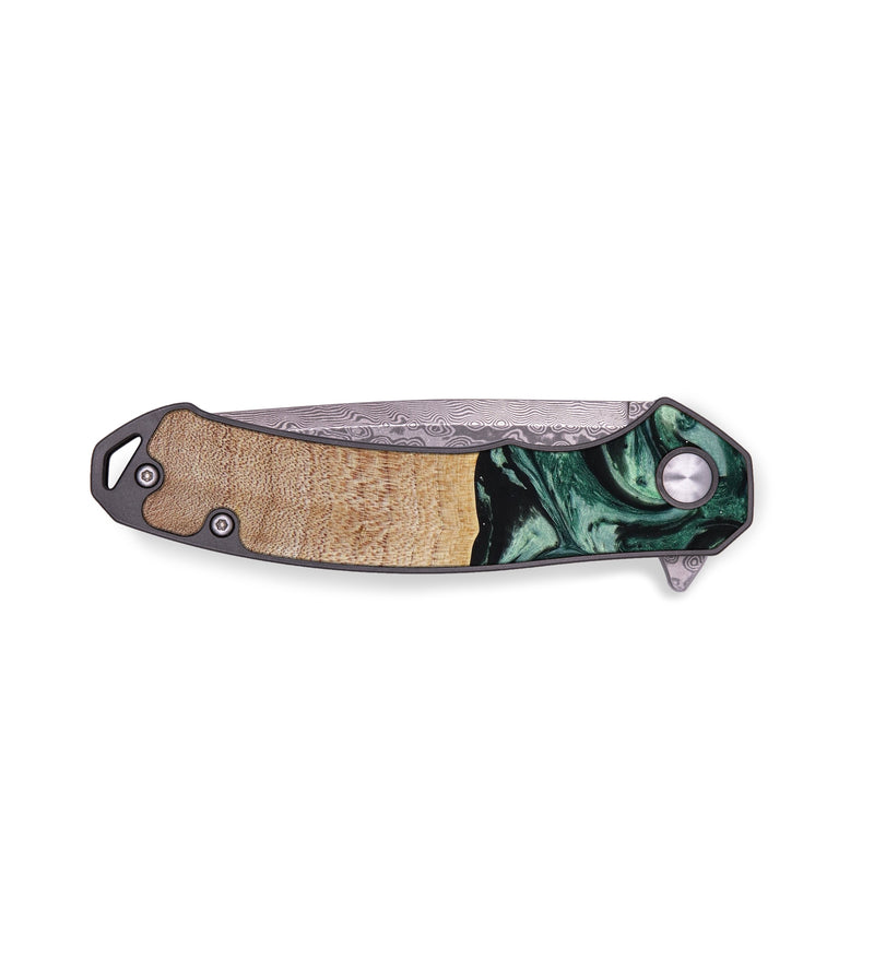 EDC Wood+Resin Pocket Knife - Heather (Green, 641901)