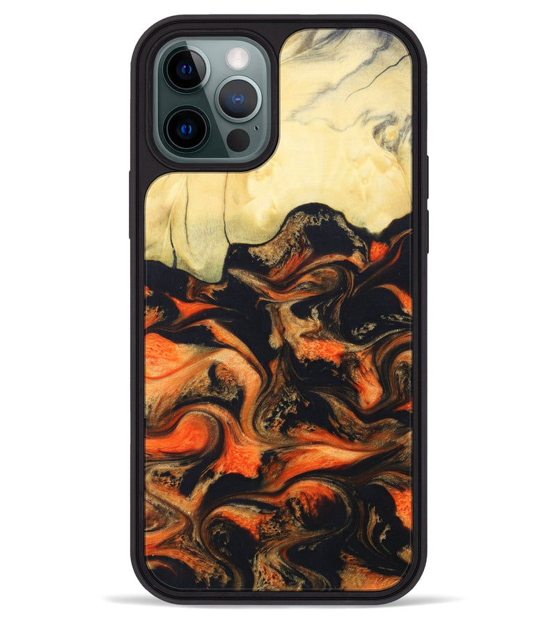 iPhone 12 Pro Max Wood+Resin Phone Case - Jordin (Lava, 624897)