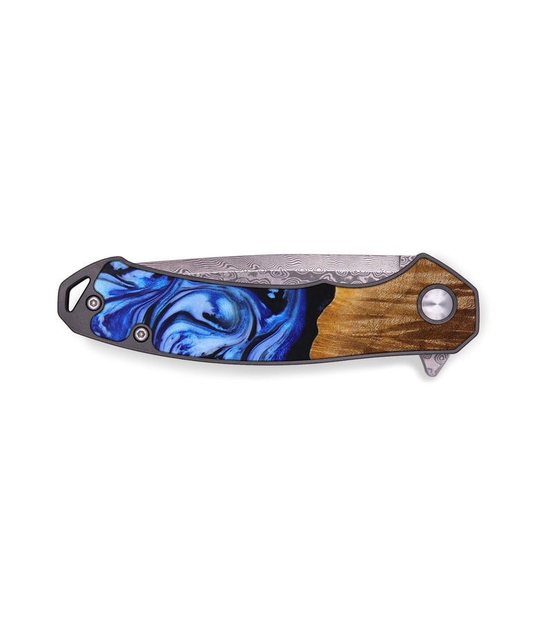 EDC Wood+Resin Pocket Knife - Alicia (Blue, 641864)