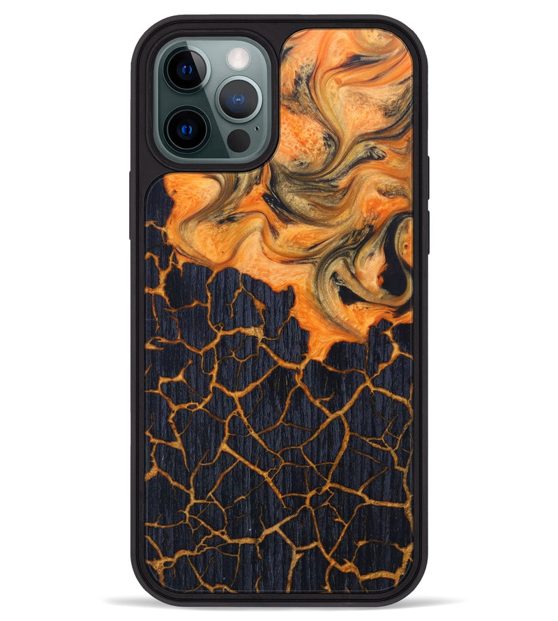 iPhone 12 Pro Max Wood+Resin Phone Case - Gordon (Lava, 624958)