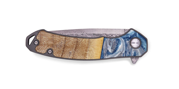 EDC Wood+Resin Pocket Knife - Bernard (Blue, 641860)