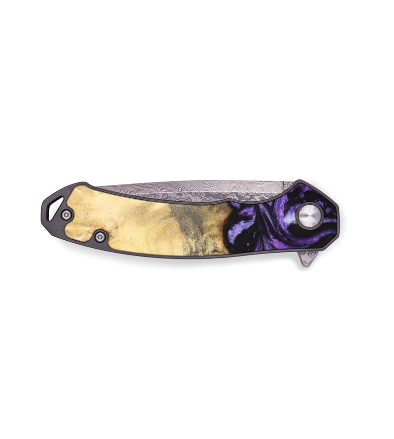 EDC Wood+Resin Pocket Knife - Fiona (Purple, 637088)