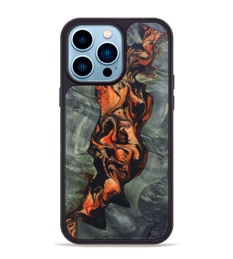 iPhone 14 Pro Max Wood+Resin Phone Case - Reed (Lava, 627074)