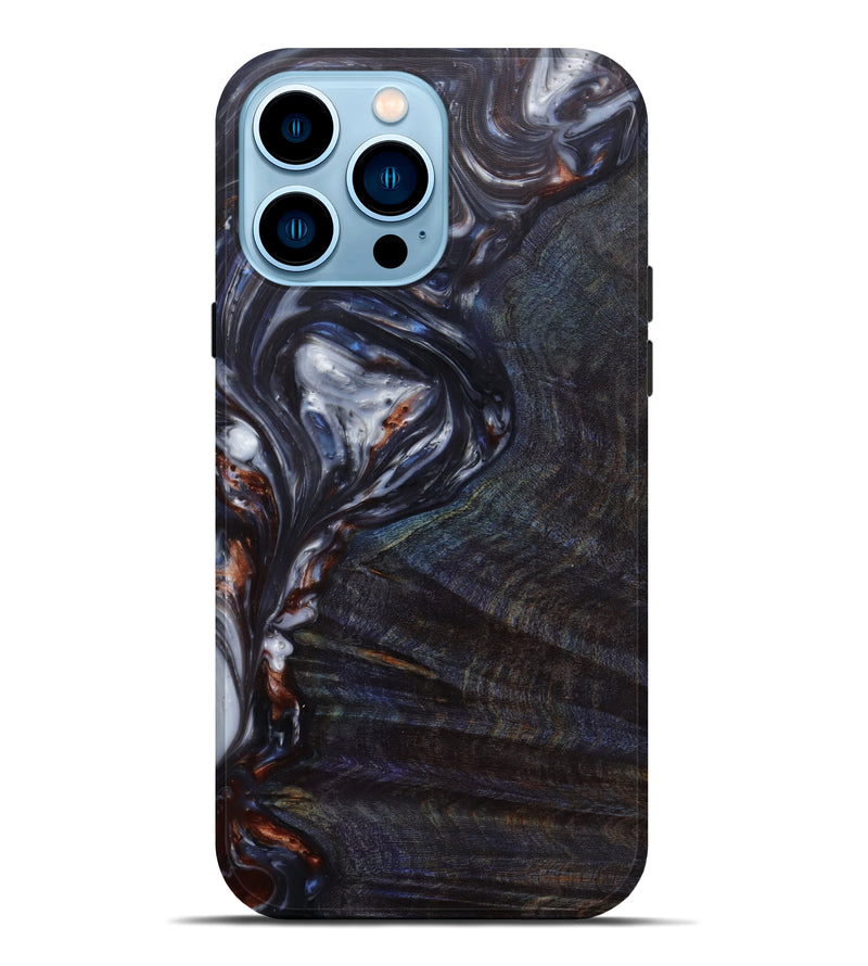 iPhone 14 Pro Max Wood+Resin Live Edge Phone Case - Tung (Black & White, 584094)