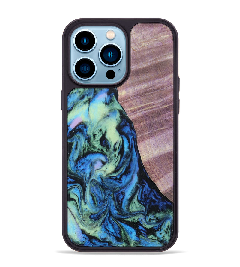 iPhone 14 Pro Max Wood+Resin Phone Case - Gina (Aurora, 621260)