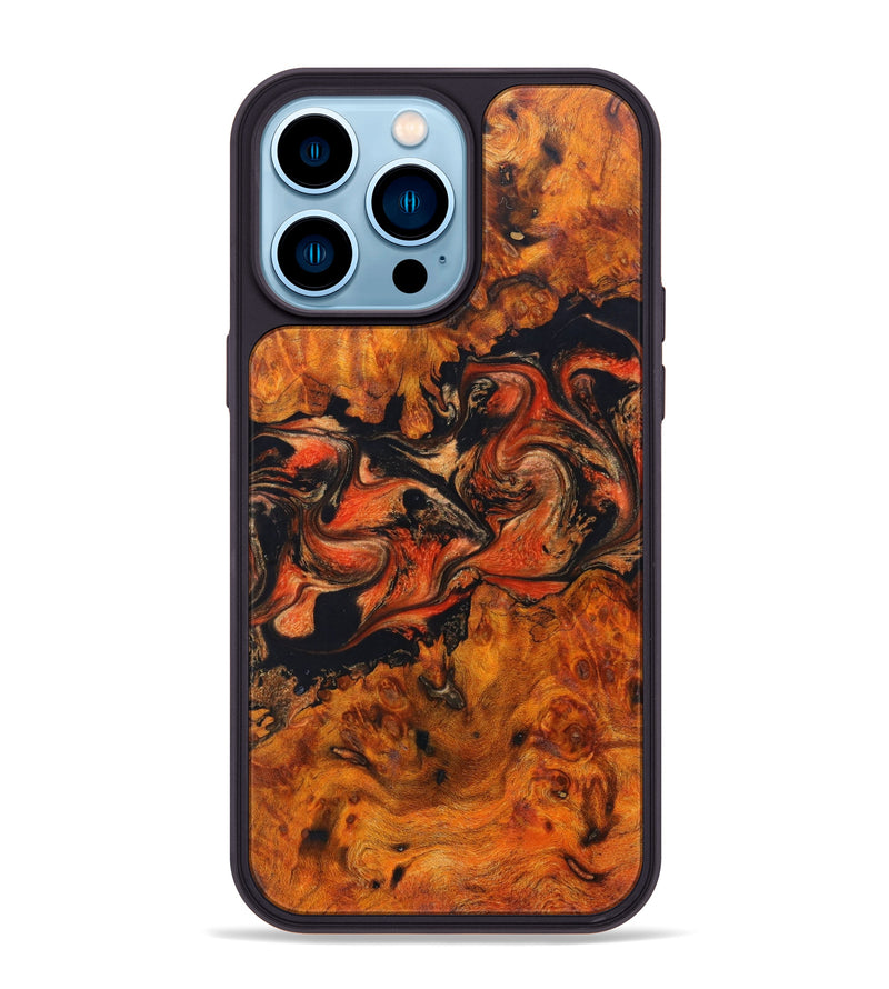 iPhone 14 Pro Max Wood+Resin Phone Case - Judson (Lava, 627084)