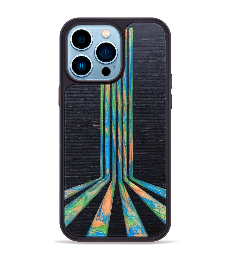 iPhone 14 Pro Max Wood+Resin Phone Case - Kendra (Retro, 634697)
