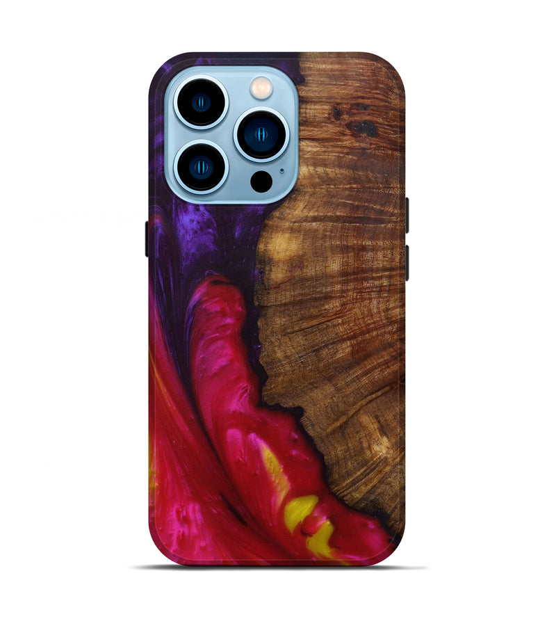 iPhone 14 Pro Wood+Resin Live Edge Phone Case - Fidelity (Purple, 585600)