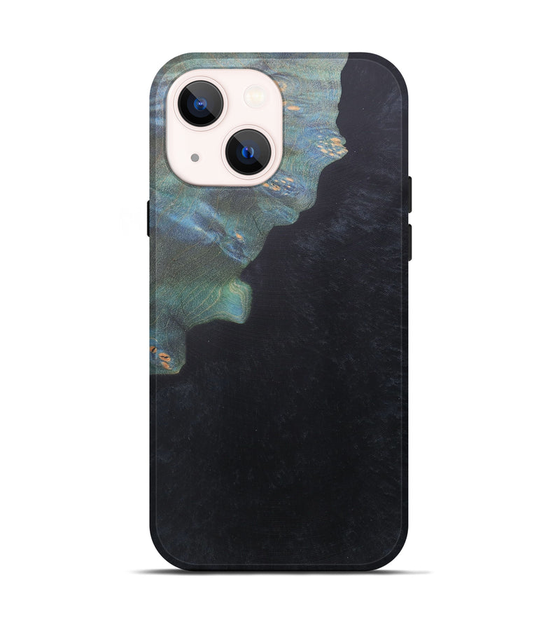iPhone 13 Wood+Resin Live Edge Phone Case - Ede (Pure Black, 590633)