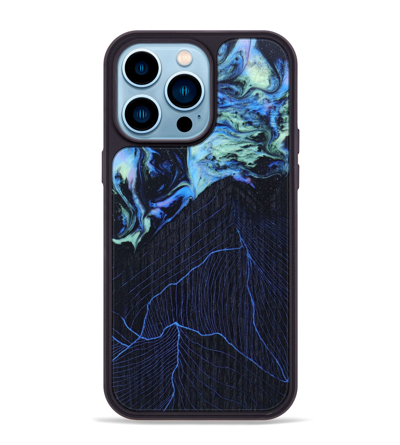 iPhone 14 Pro Max Wood+Resin Phone Case - Ben (Aurora, 618566)