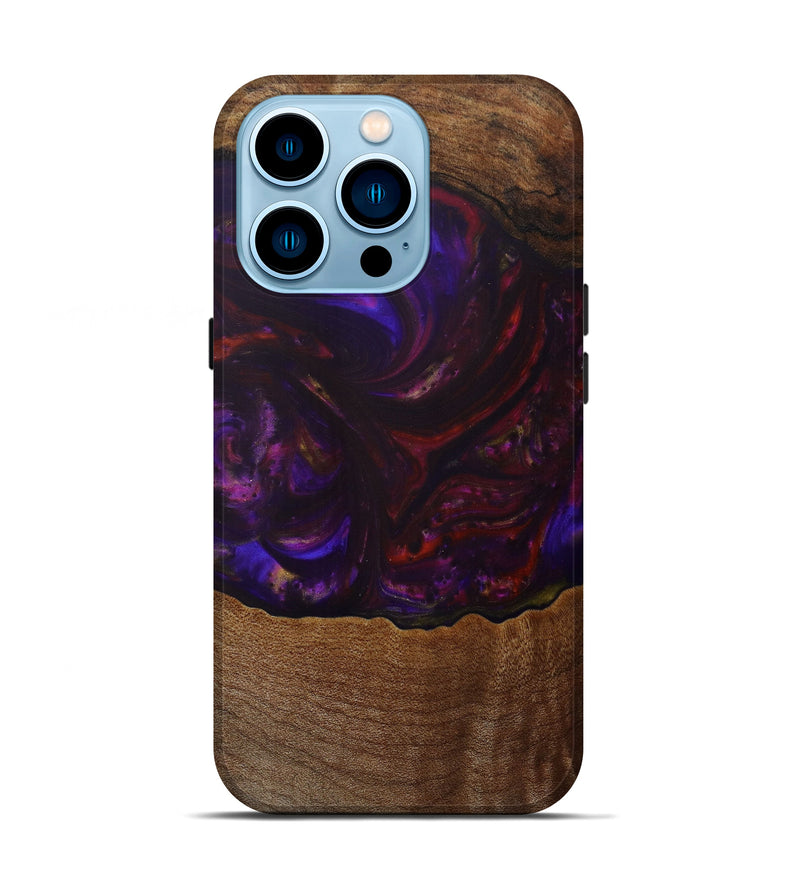 iPhone 14 Pro Wood+Resin Live Edge Phone Case - Fidelity (Purple, 586276)