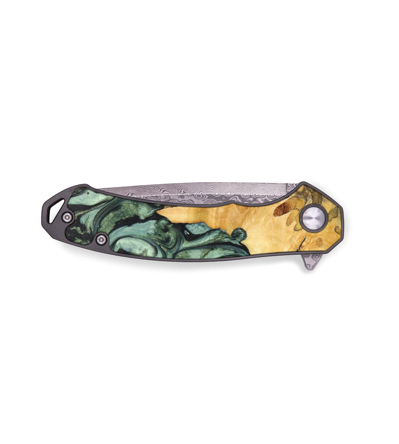 EDC Wood+Resin Pocket Knife - Kassidy (Green, 636482)
