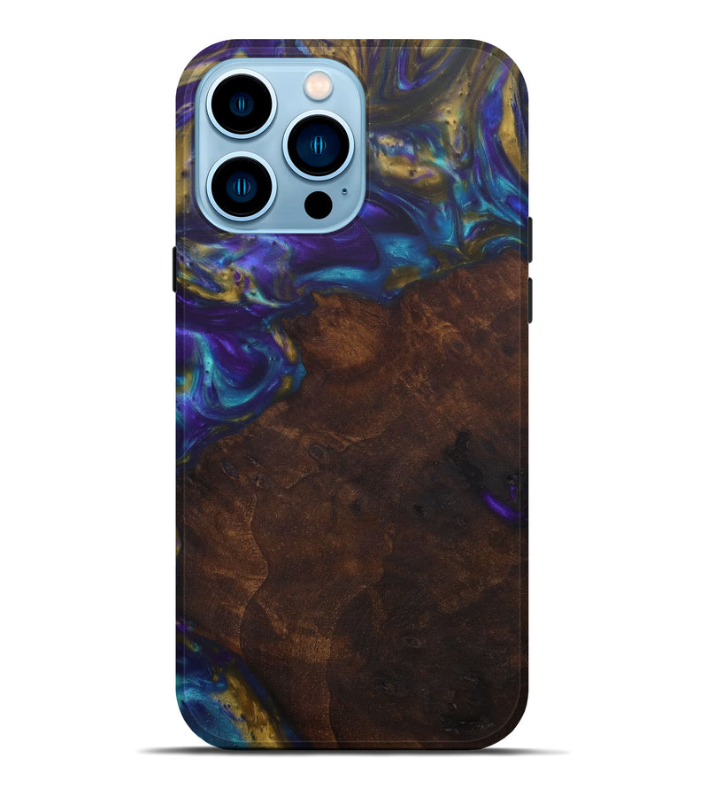 iPhone 14 Pro Max Wood+Resin Live Edge Phone Case - Marlee (Purple, 580087)