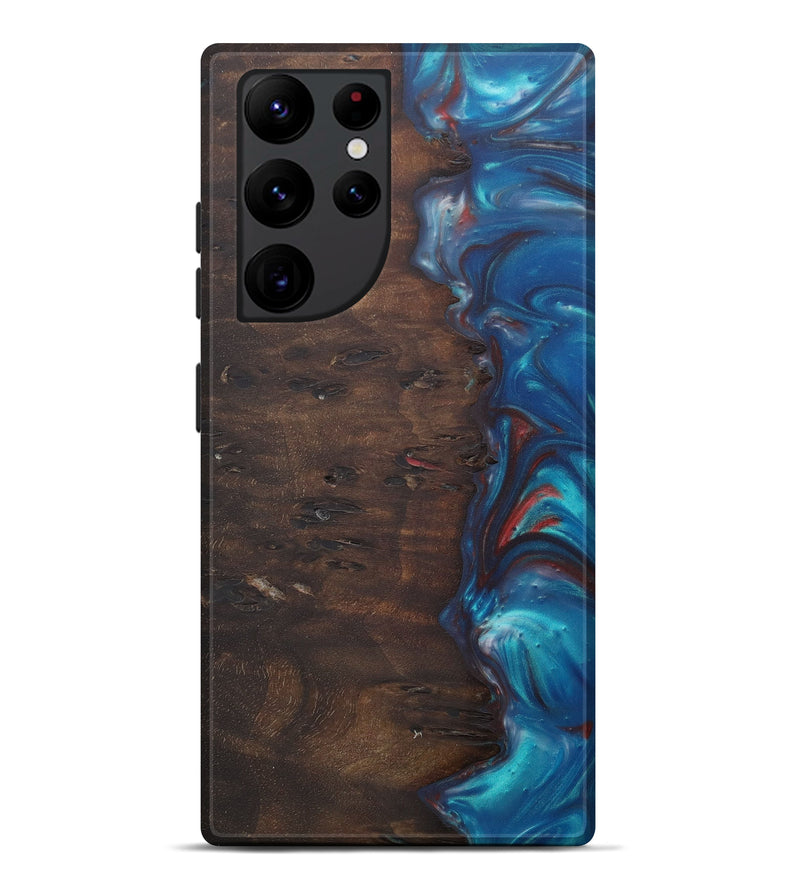 Galaxy S22 Ultra Wood+Resin Live Edge Phone Case - Tierney (Light Blue, 575507)