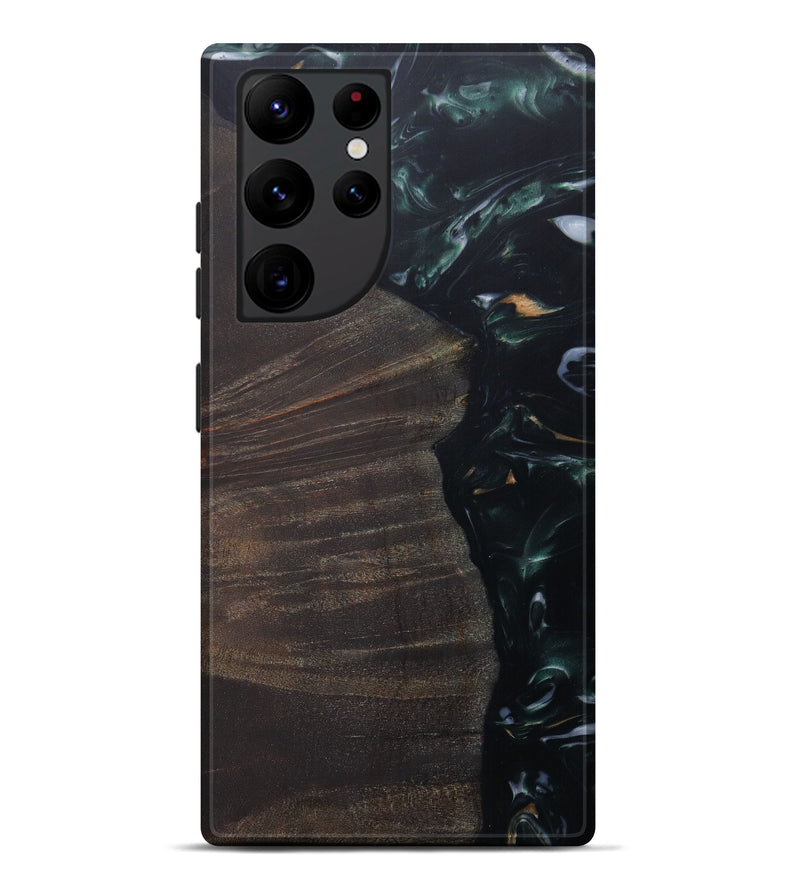 Galaxy S22 Ultra Wood+Resin Live Edge Phone Case - Marleah (Dark Green, 588669)