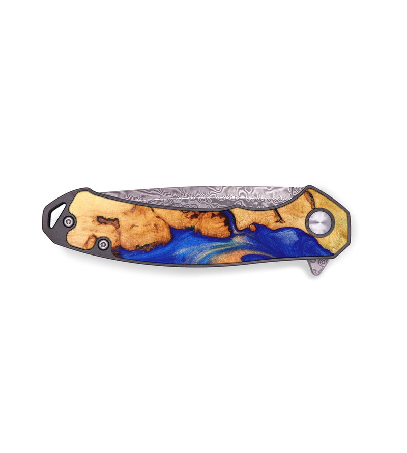 EDC Wood+Resin Pocket Knife - Nikita (Blue, 636337)