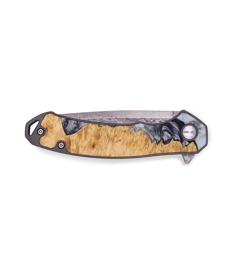 EDC Wood+Resin Pocket Knife - Kairo (Black & White, 640334)