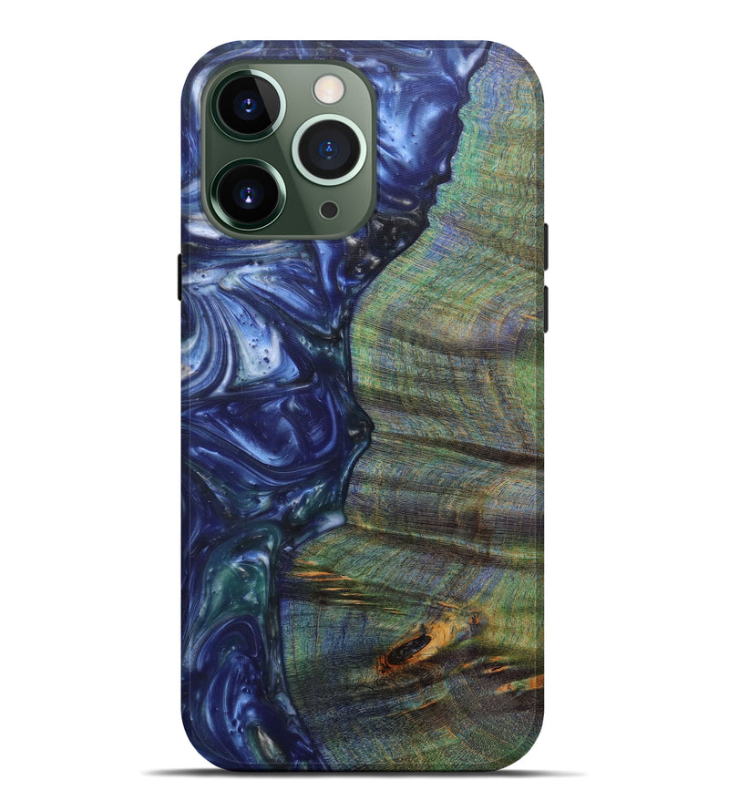 iPhone 13 Pro Max Wood+Resin Live Edge Phone Case - Krier (Dark Blue, 589808)