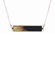 Bar Wood+Resin Necklace - Sharon (Pure Black, 619141)