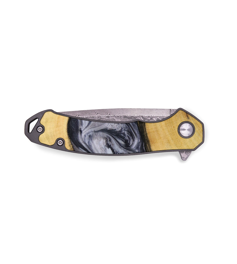 EDC Wood+Resin Pocket Knife - Trenton (Black & White, 641496)