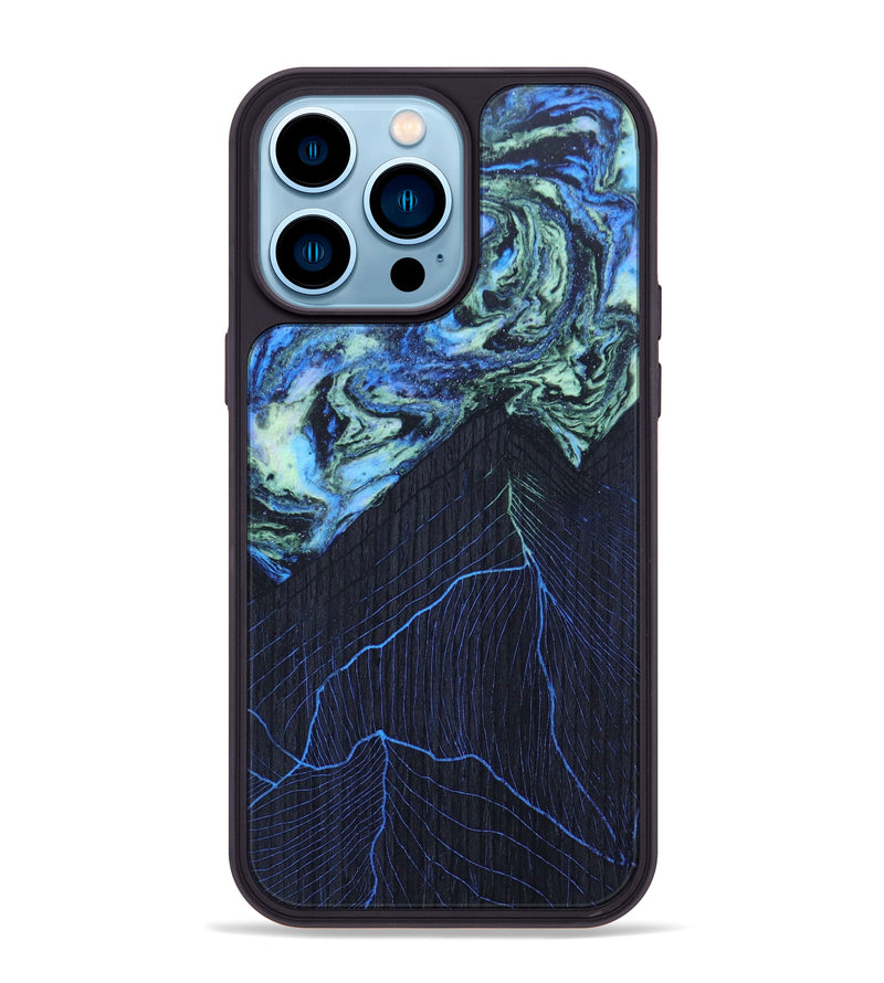 iPhone 14 Pro Max Wood+Resin Phone Case - Jaimee (Aurora, 617656)