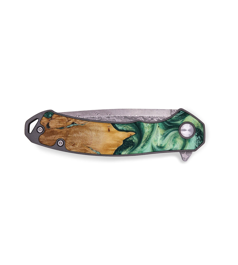 EDC Wood+Resin Pocket Knife - Lorenzo (Green, 641882)