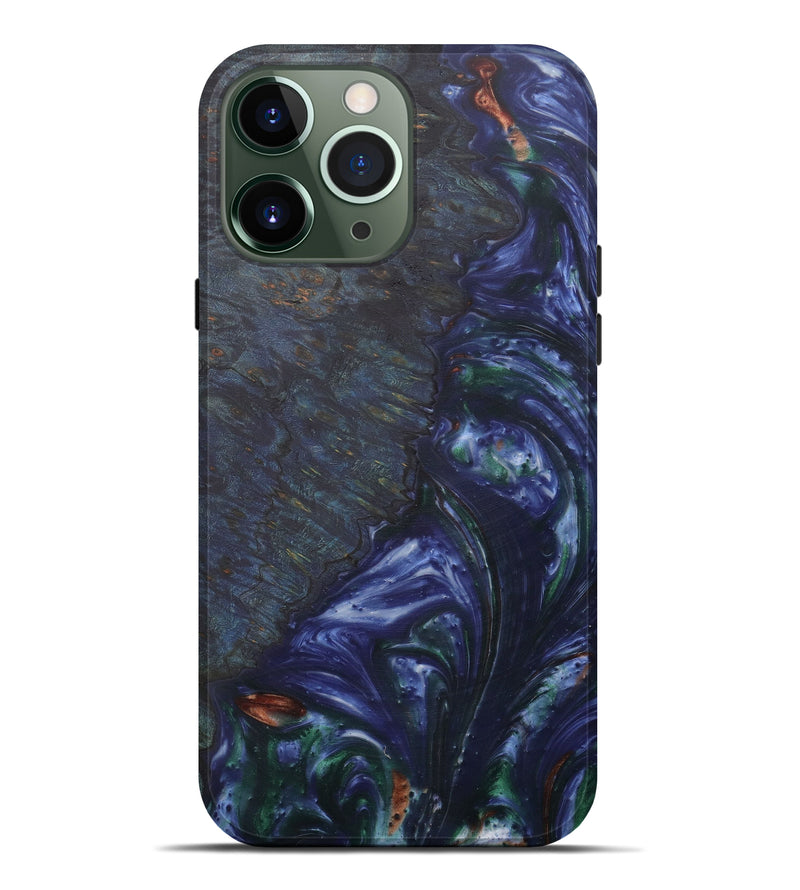 iPhone 13 Pro Max Wood+Resin Live Edge Phone Case - Bertrand (Dark Blue, 576761)