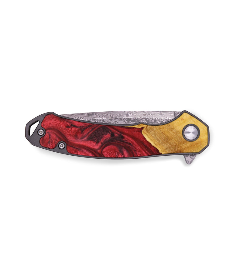 EDC Wood+Resin Pocket Knife - Andy (Red, 640008)