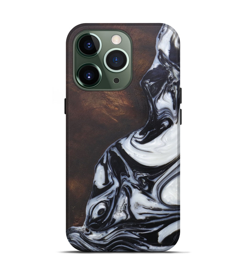 iPhone 13 Pro Wood+Resin Live Edge Phone Case - Tedi (Black & White, 586727)