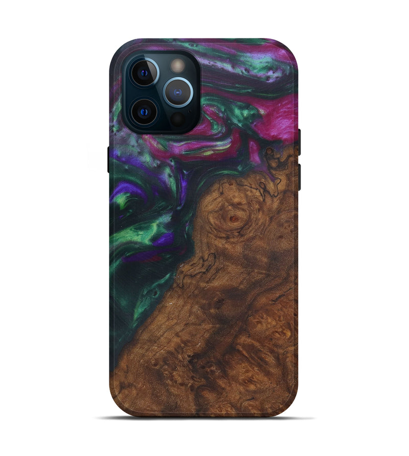 iPhone 12 Pro Wood+Resin Live Edge Phone Case - Randie (Dark Green, 577513)