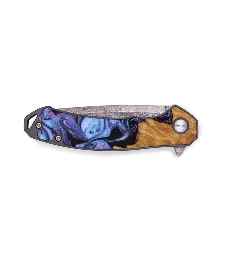 EDC Wood+Resin Pocket Knife - Jami (Blue, 641477)