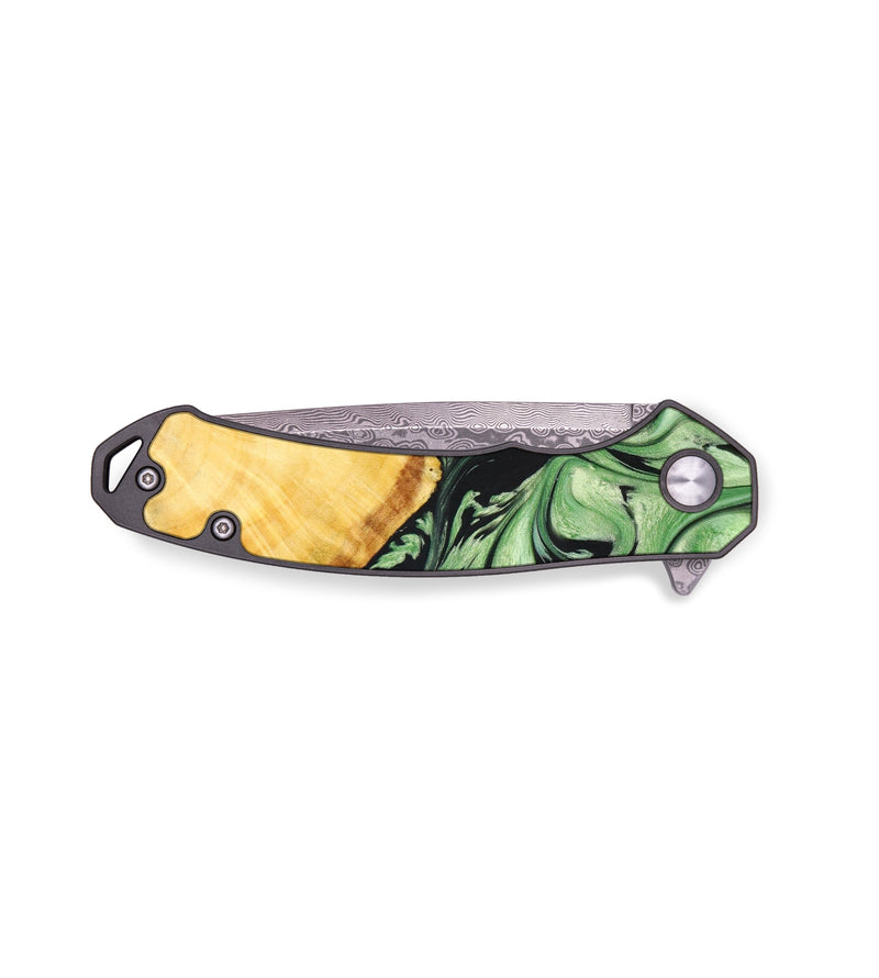 EDC Wood+Resin Pocket Knife - Reagan (Green, 641251)