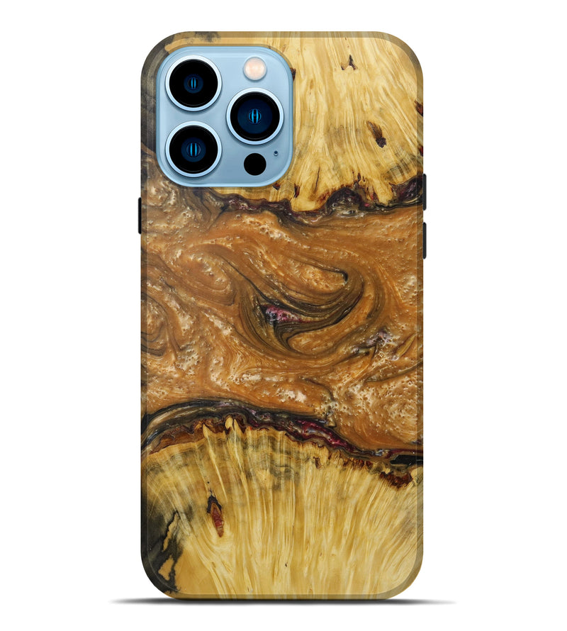 iPhone 14 Pro Max Wood+Resin Live Edge Phone Case - Cesar (Metallic, 585145)
