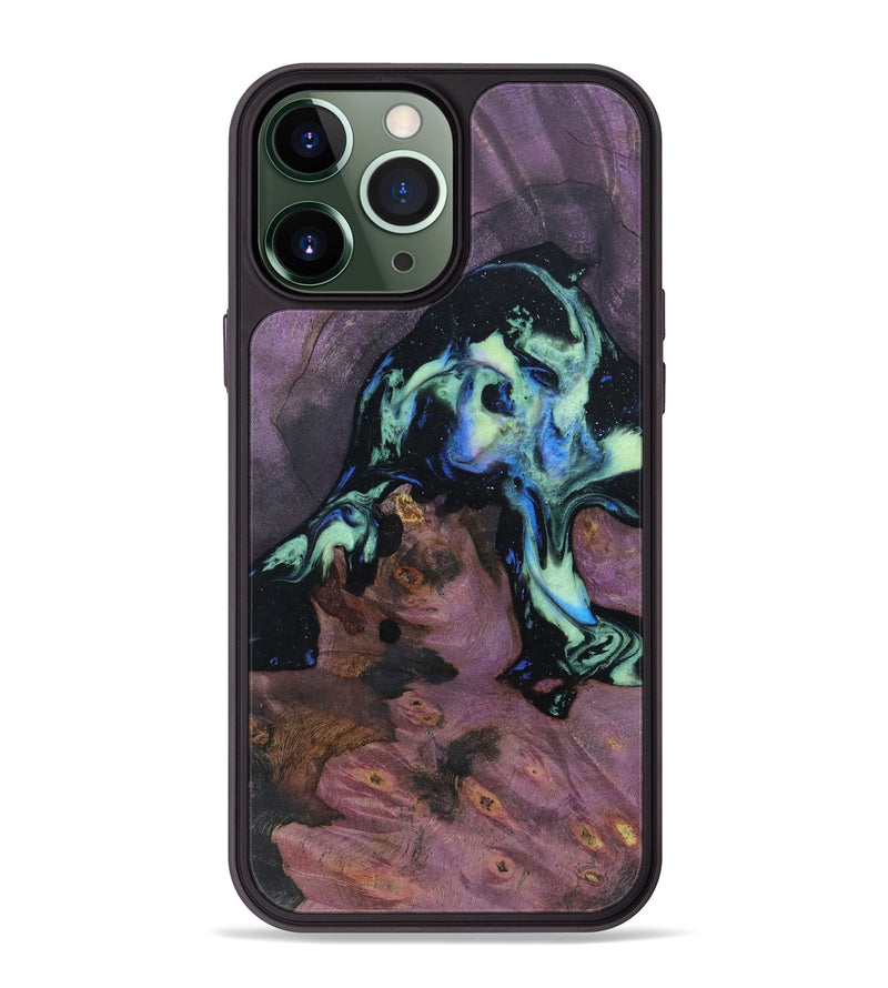 iPhone 13 Pro Max Wood+Resin Phone Case - Alyvia (Aurora, 618511)