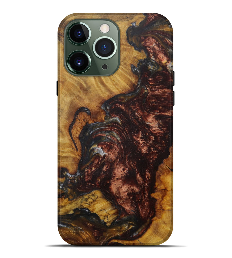 iPhone 13 Pro Max Wood+Resin Live Edge Phone Case - Cherida (Metallic, 584073)