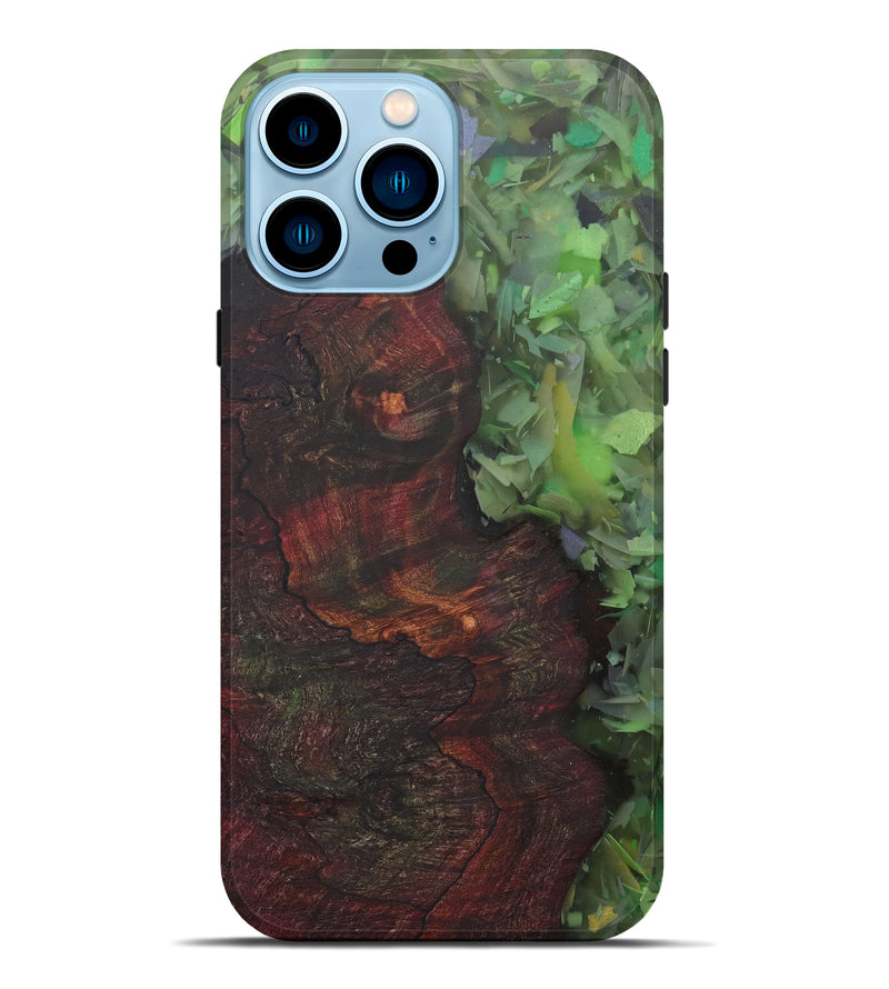 iPhone 14 Pro Max Wood+Resin Live Edge Phone Case - Rio (Confetti, 581209)