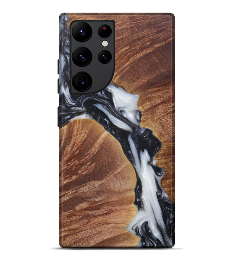 Galaxy S22 Ultra Wood+Resin Live Edge Phone Case - Jr (Black & White, 571532)