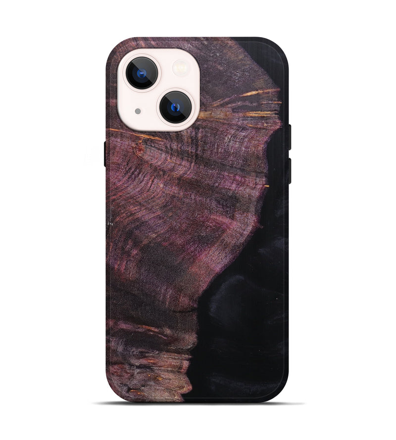 iPhone 14 Wood+Resin Live Edge Phone Case - Kraig (Pure Black, 616824)