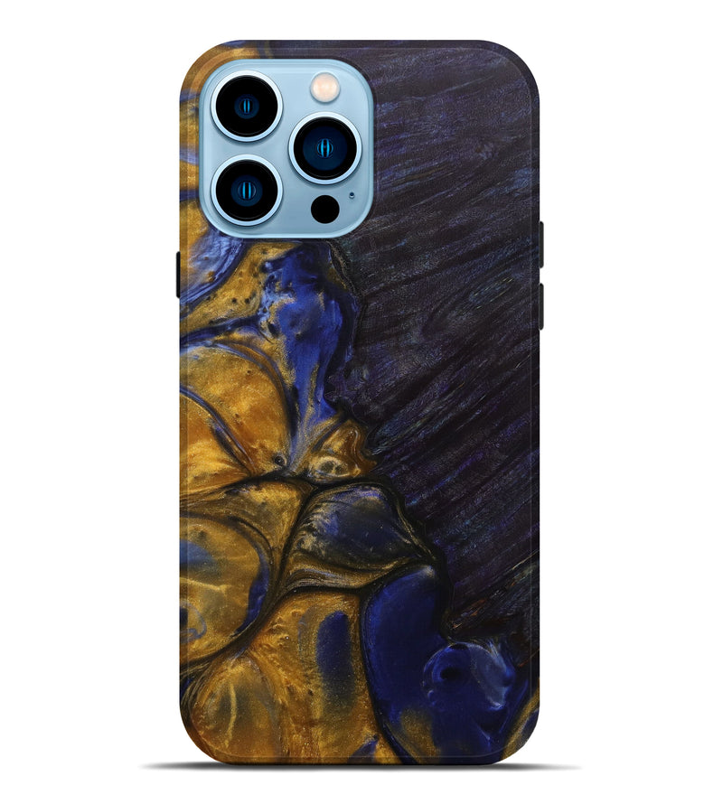 iPhone 14 Pro Max Wood+Resin Live Edge Phone Case - Maxie (Dark Blue, 586281)