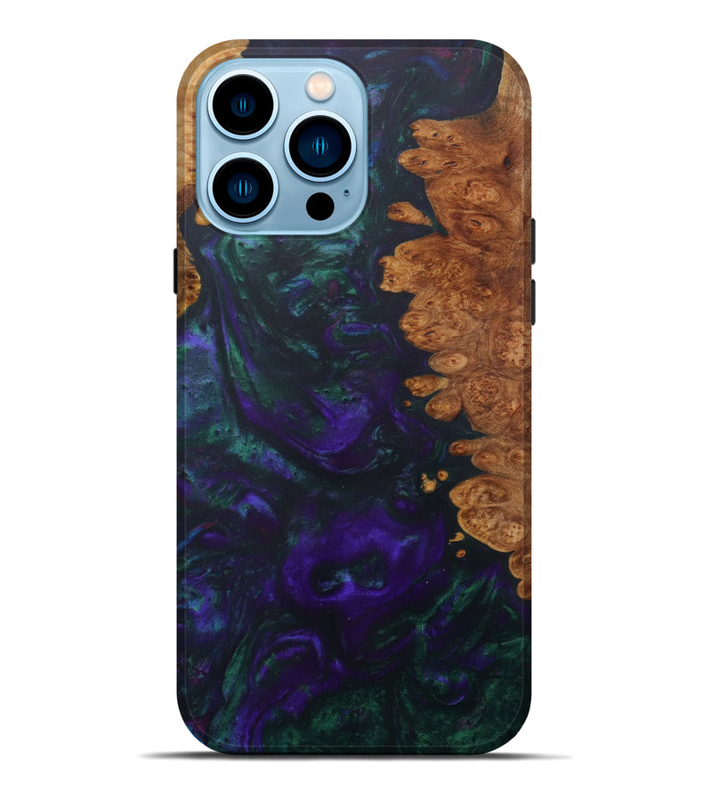 iPhone 14 Pro Max Wood+Resin Live Edge Phone Case - Azar (Purple, 587052)