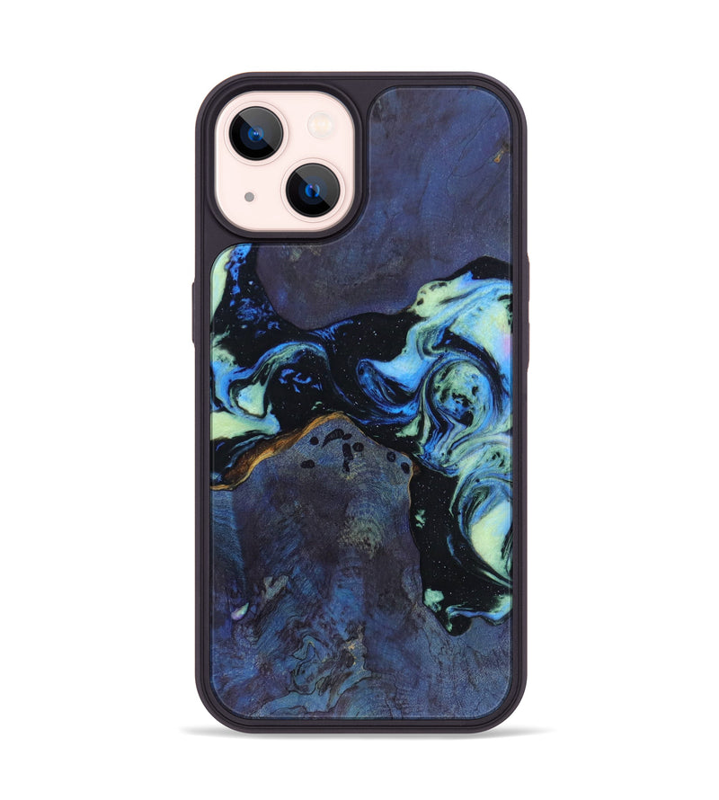iPhone 14 Wood+Resin Phone Case - Tomeka (Aurora, 618523)