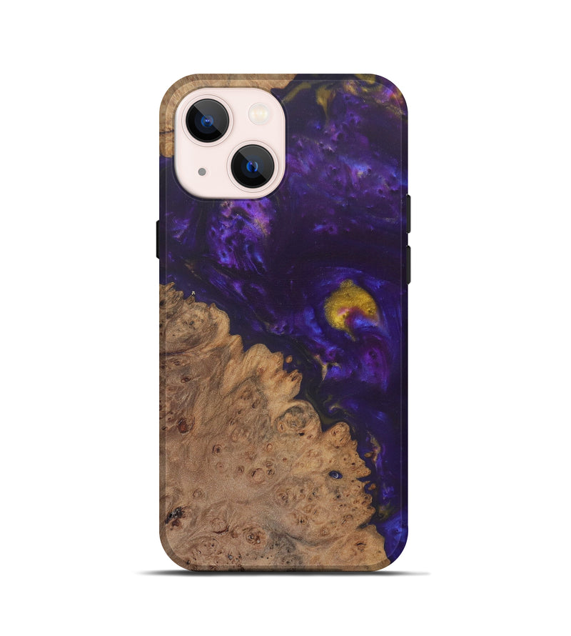 iPhone 13 mini Wood+Resin Live Edge Phone Case - Nelson (Purple, 580664)
