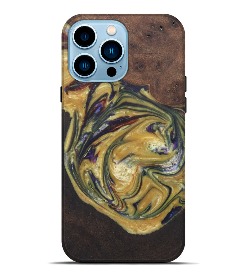 iPhone 14 Pro Max Wood+Resin Live Edge Phone Case - Vallie (Metallic, 581668)