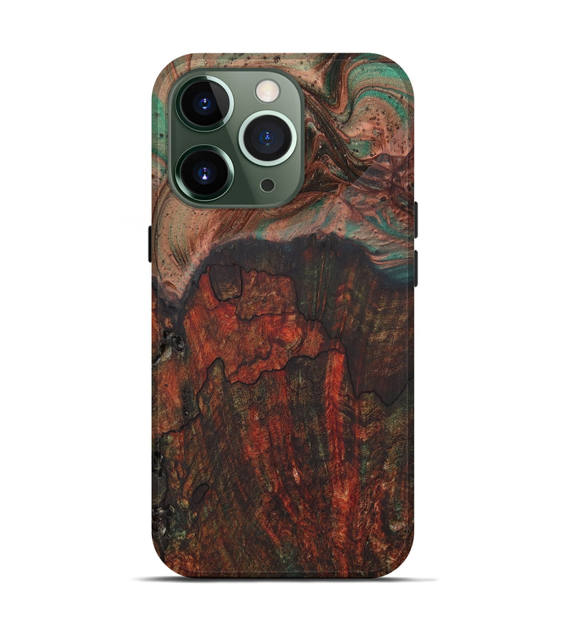 iPhone 13 Pro Wood+Resin Live Edge Phone Case - Madeline (Dark Green, 571553)